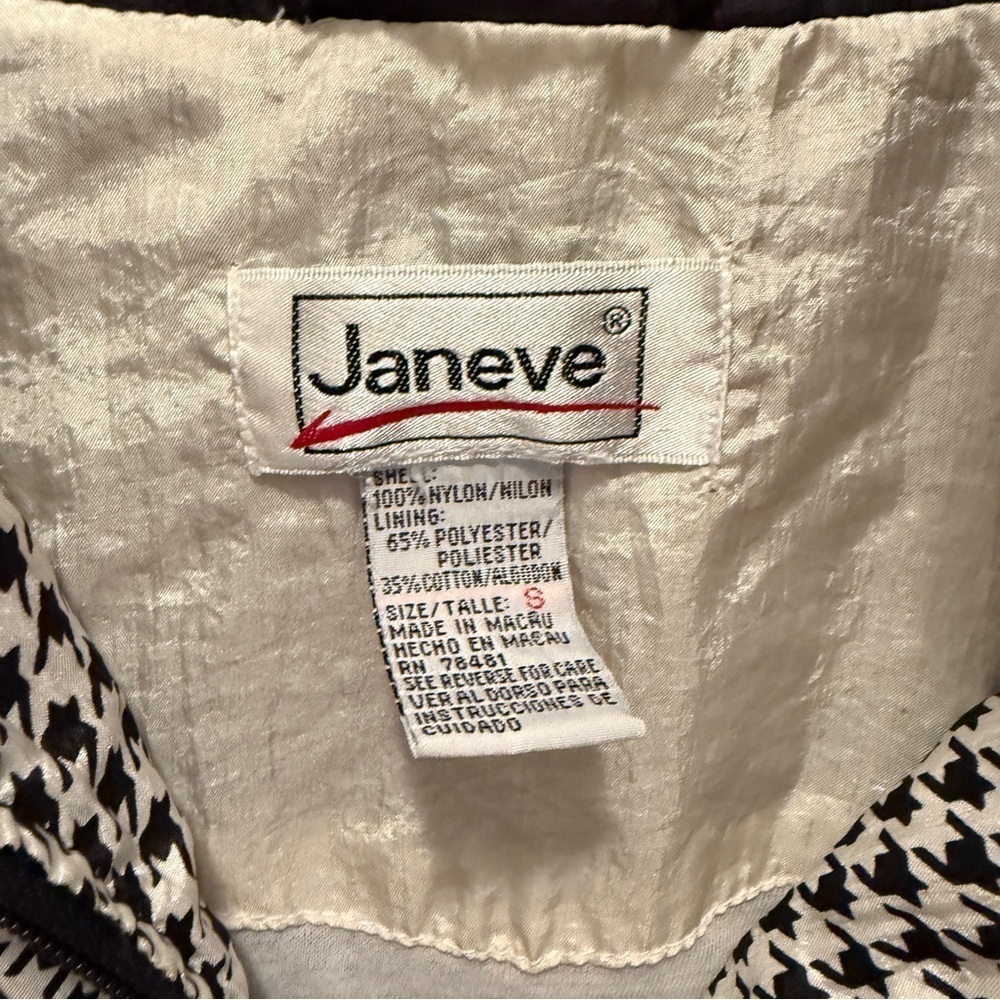 Vintage Houndstooth Windbreaker Jacket – Size Small - Picture 2 of 4